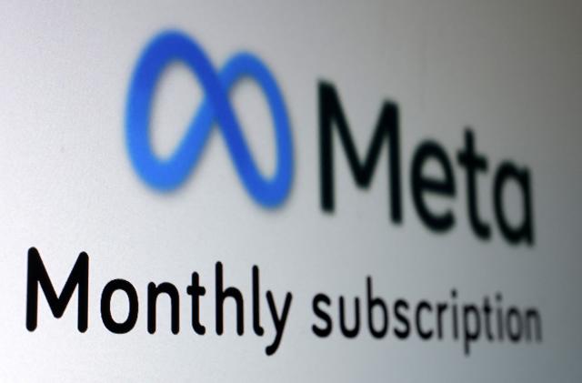 The Meta logo and the words "Monthly subscription" are seen in this picture illustration taken January 19, 2023. REUTERS/Dado Ruvic/Illustration