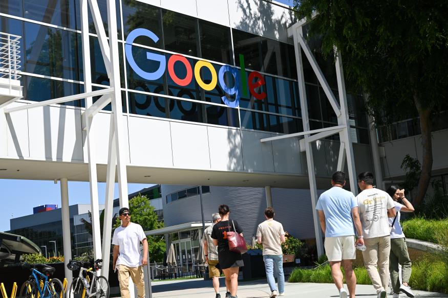 MOUNTAIN VIEW, CA - MAY 15: Visitors are seen at Google Headquarters in Mountain View, California, United States on May 15, 2023. (Photo by Tayfun Coskun/Anadolu Agency via Getty Images)