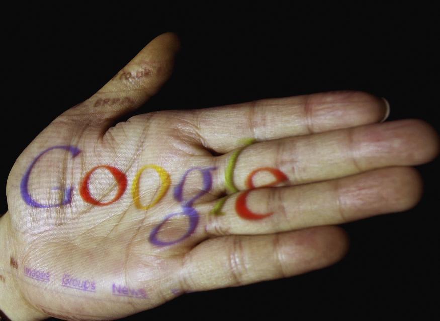 GLASGOW, UNITED KINGDOM - APRIL 12: In this photo illustration, the logo of the multi-facetted internet giant Google is seen projected onto the palm of a hand on April 12, 2006, in Glasgow, Scotland.  (Photo illustration by Jeff J Mitchell/Getty Images)