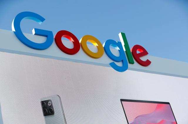 A view of the Google logo on a temporary house during CES 2023, an annual consumer electronics trade show, in Las Vegas, Nevada, U.S. January 6, 2023.  REUTERS/Steve Marcus