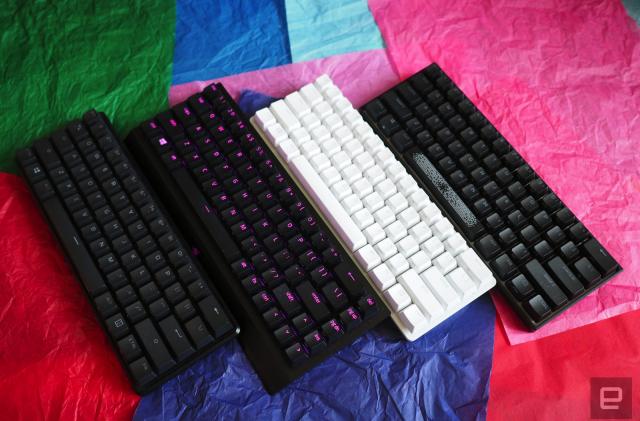 Four 60-percent keyboards in a row