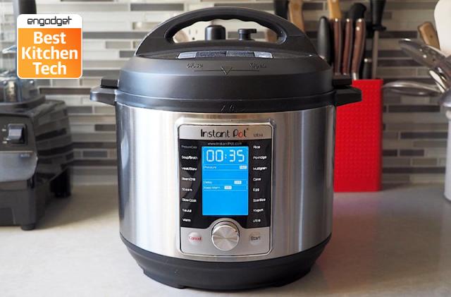 An Instant Pot Ultra on a kitchen counter.