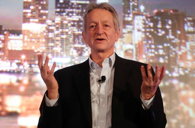 Artificial intelligence pioneer Geoffrey Hinton speaks at the Thomson Reuters Financial and Risk Summit in Toronto, December 4, 2017.    REUTERS/Mark Blinch