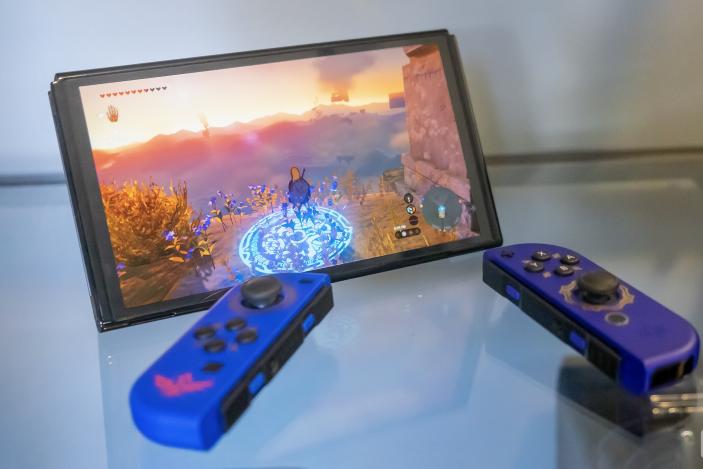 Photo of a Nintendo Switch running The Legend of Zelda: Tears of the Kingdom.