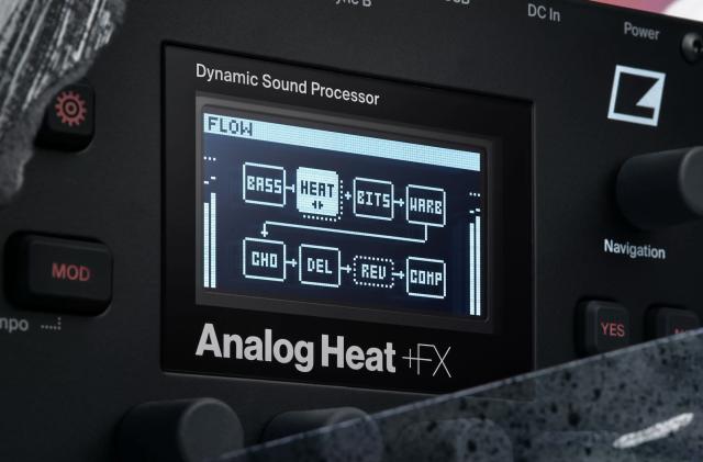 A shot of the display of the Analog Heat +FX.