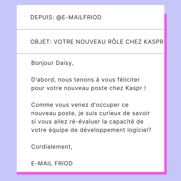 Exemple d'email à froid bien étudié